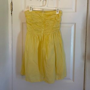 Strapless yellow mini sundress